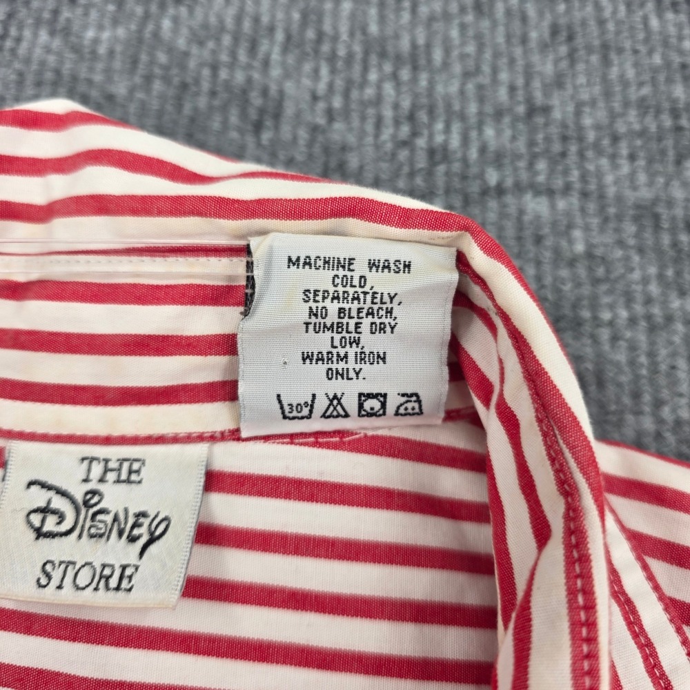 Vintage Disney Store Mickey & Friends Striped Embroidered Button Down Shirt L - Picture 11 of 11